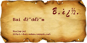 Bai Ádám névjegykártya