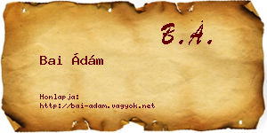 Bai Ádám névjegykártya